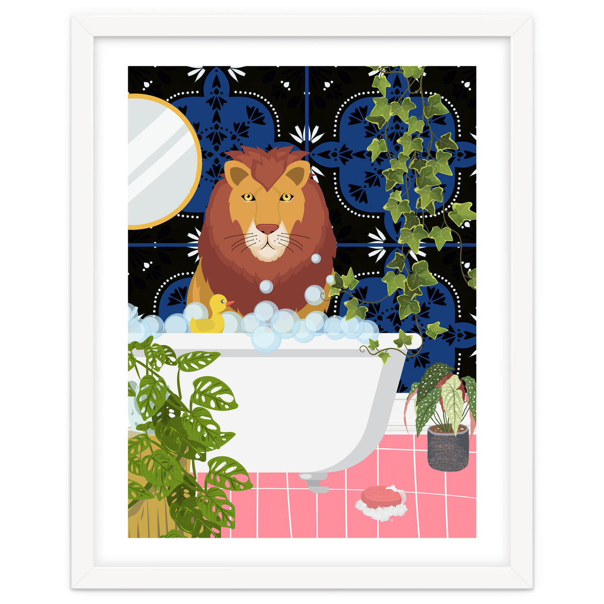 Lion in Moroccan Style Bathroom