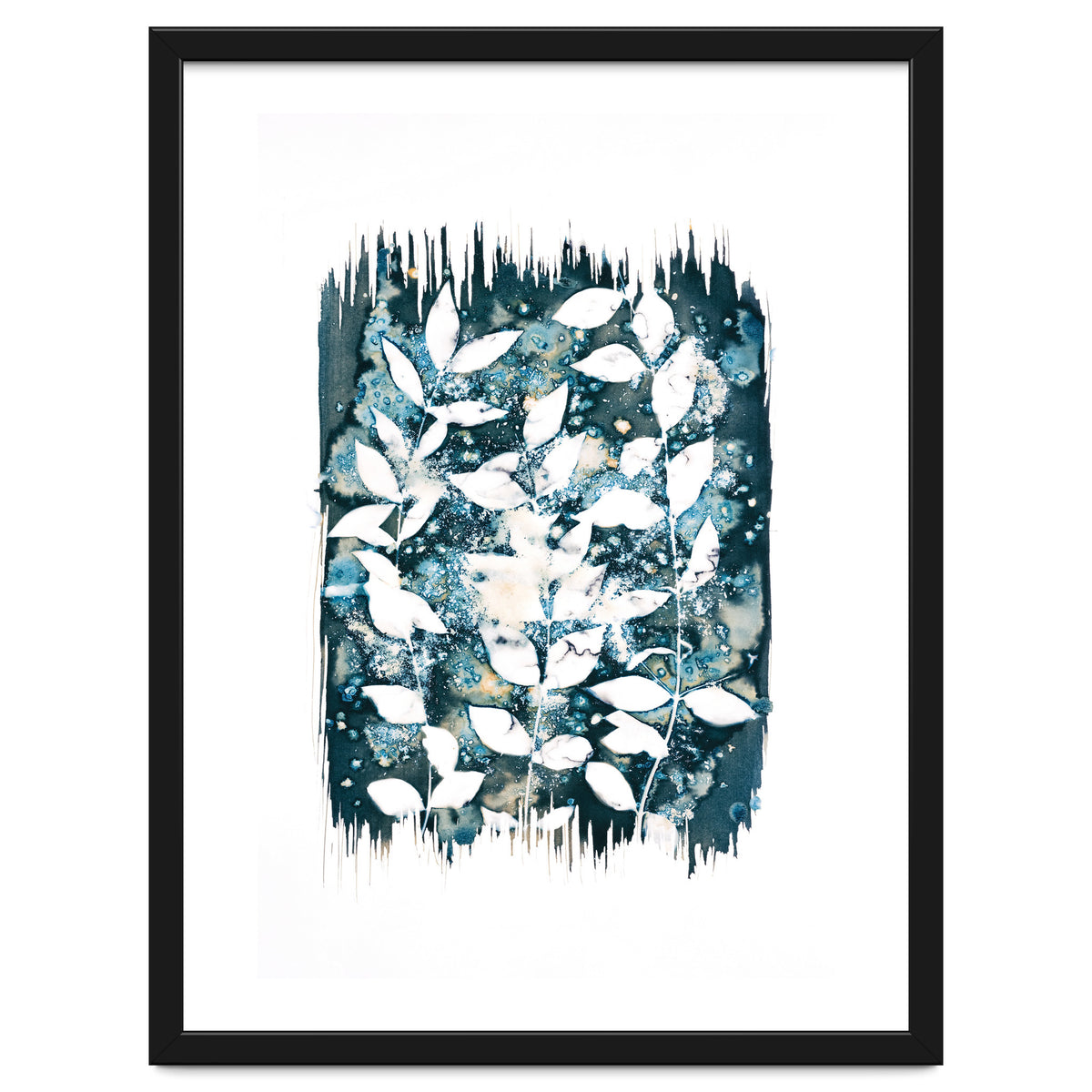 Indigo Blue Botanical Leaves No. 5