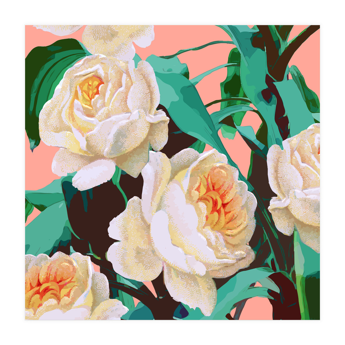 Tropical & White Blossom (Print Only)