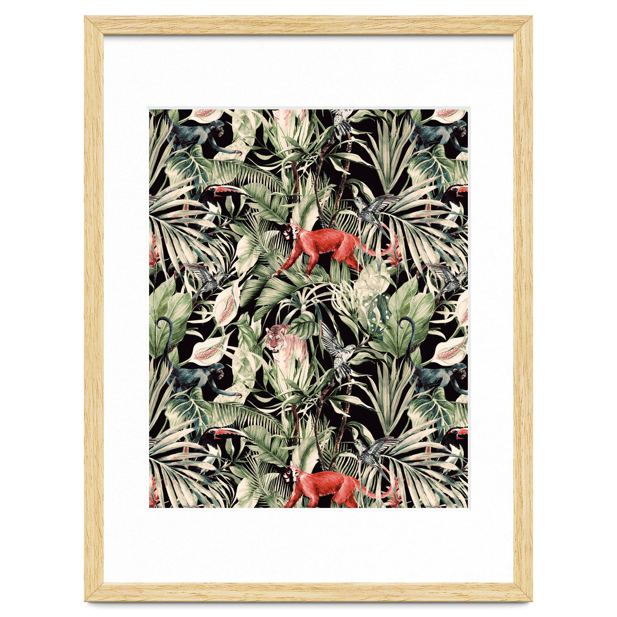 Animals In The Dark Of The Jungle