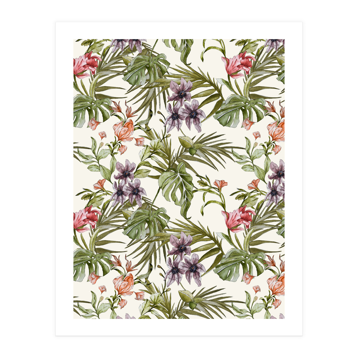 Watercolor tropical foliage (Print Only)