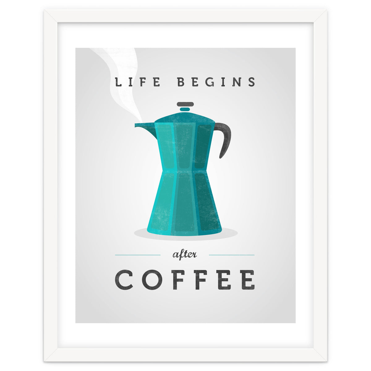 Life Begins After Coffee. Teal