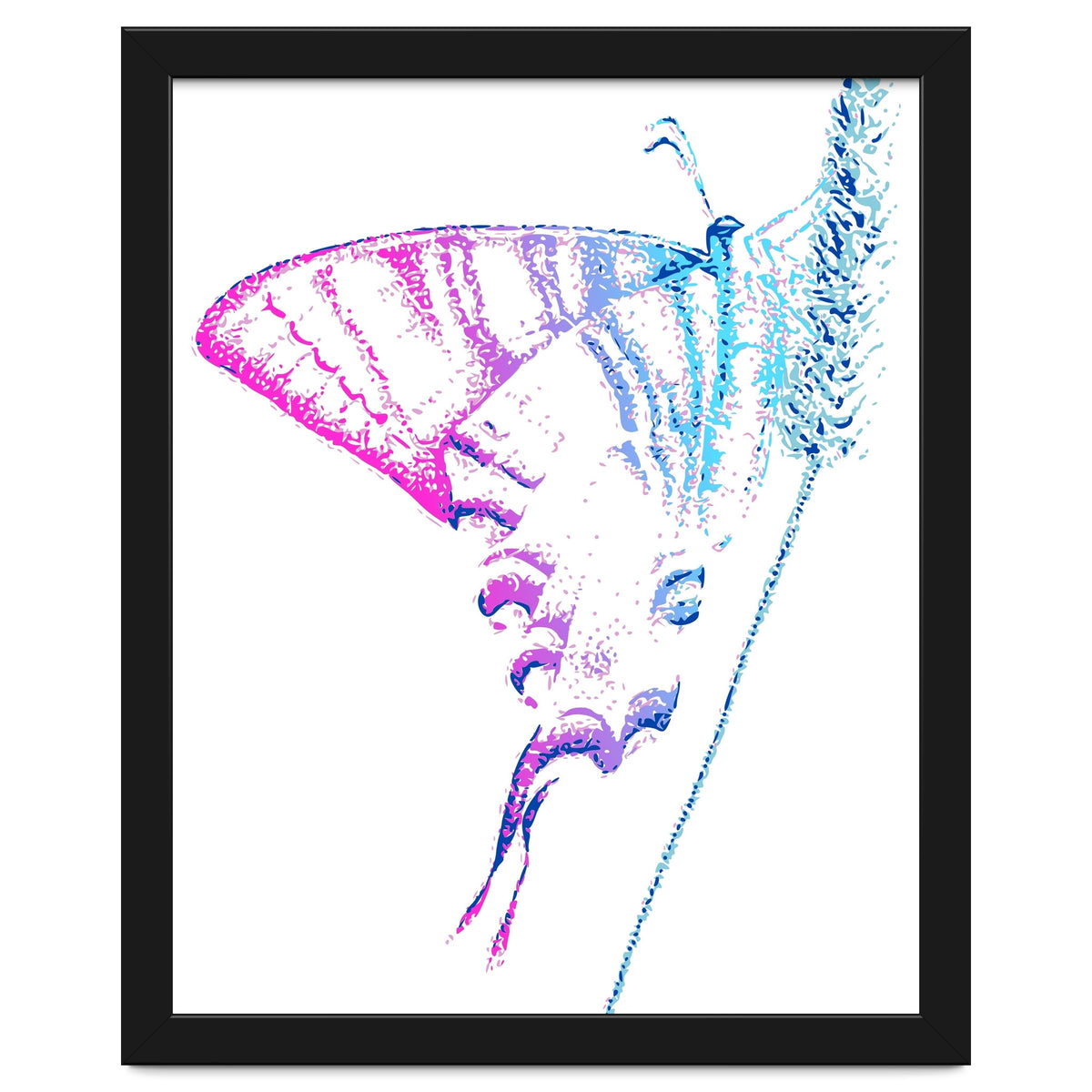 Swallowtail On Grass in Pinquoise