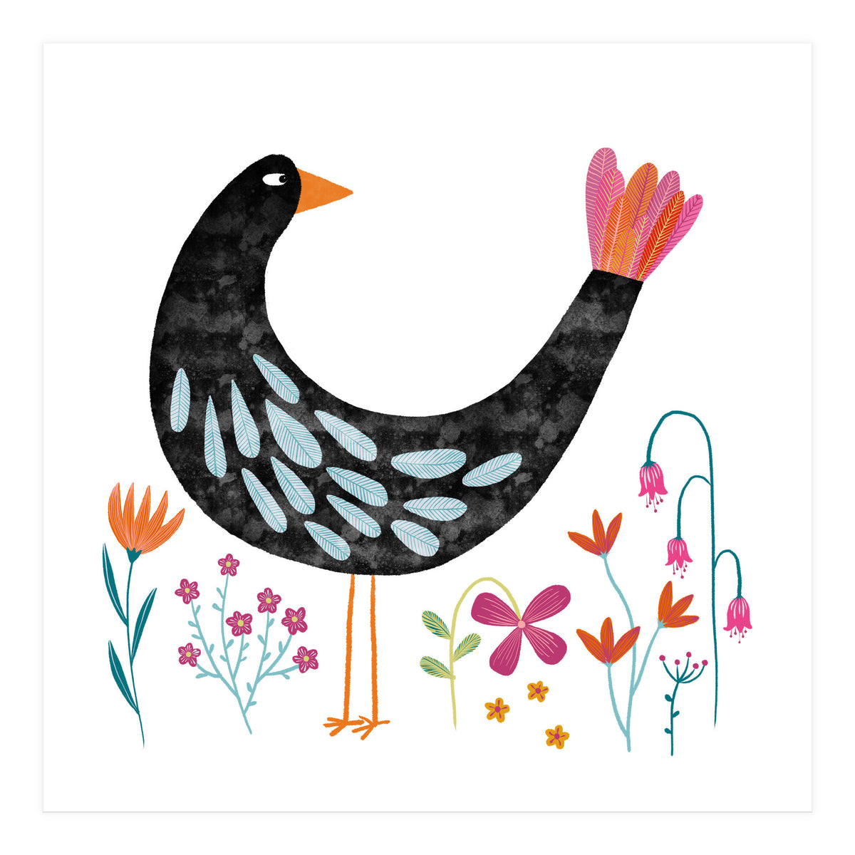 Bird with a Fancy Tail (Print Only)