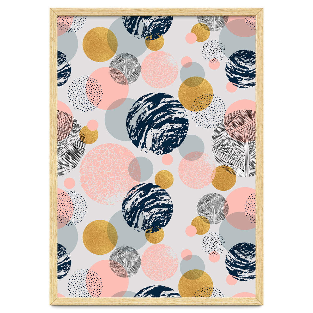 Pattern of abstract textured circles