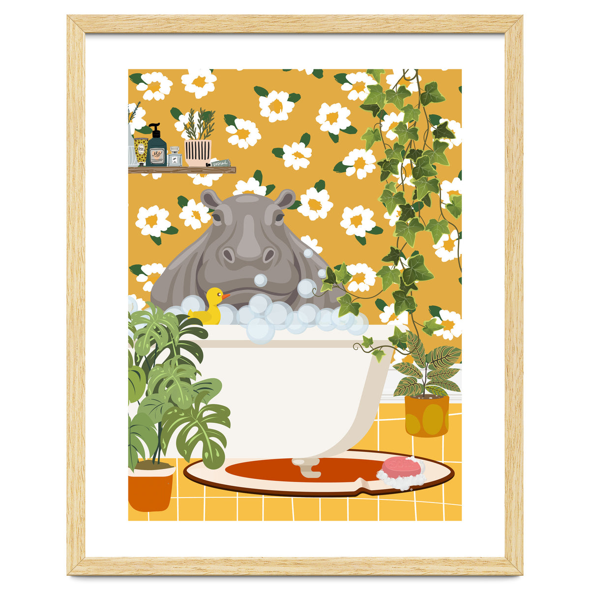 Hippo Taking a Bubble Bath