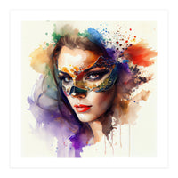 Watercolor Carnival Woman #11 (Print Only)