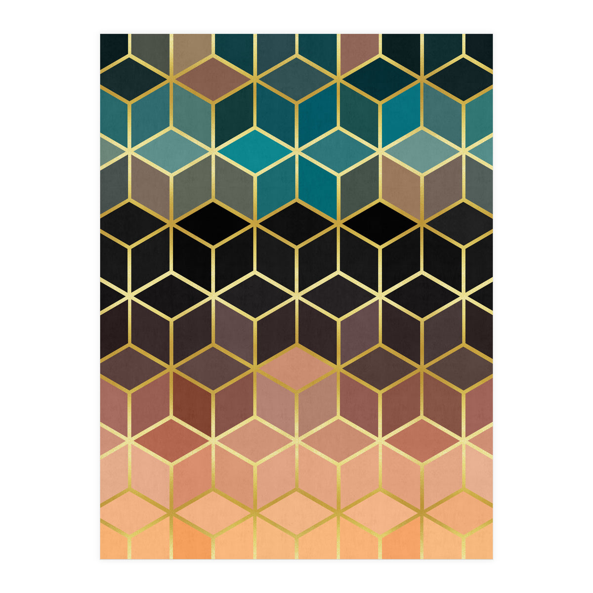 Colorful and golden pattern III (Print Only)