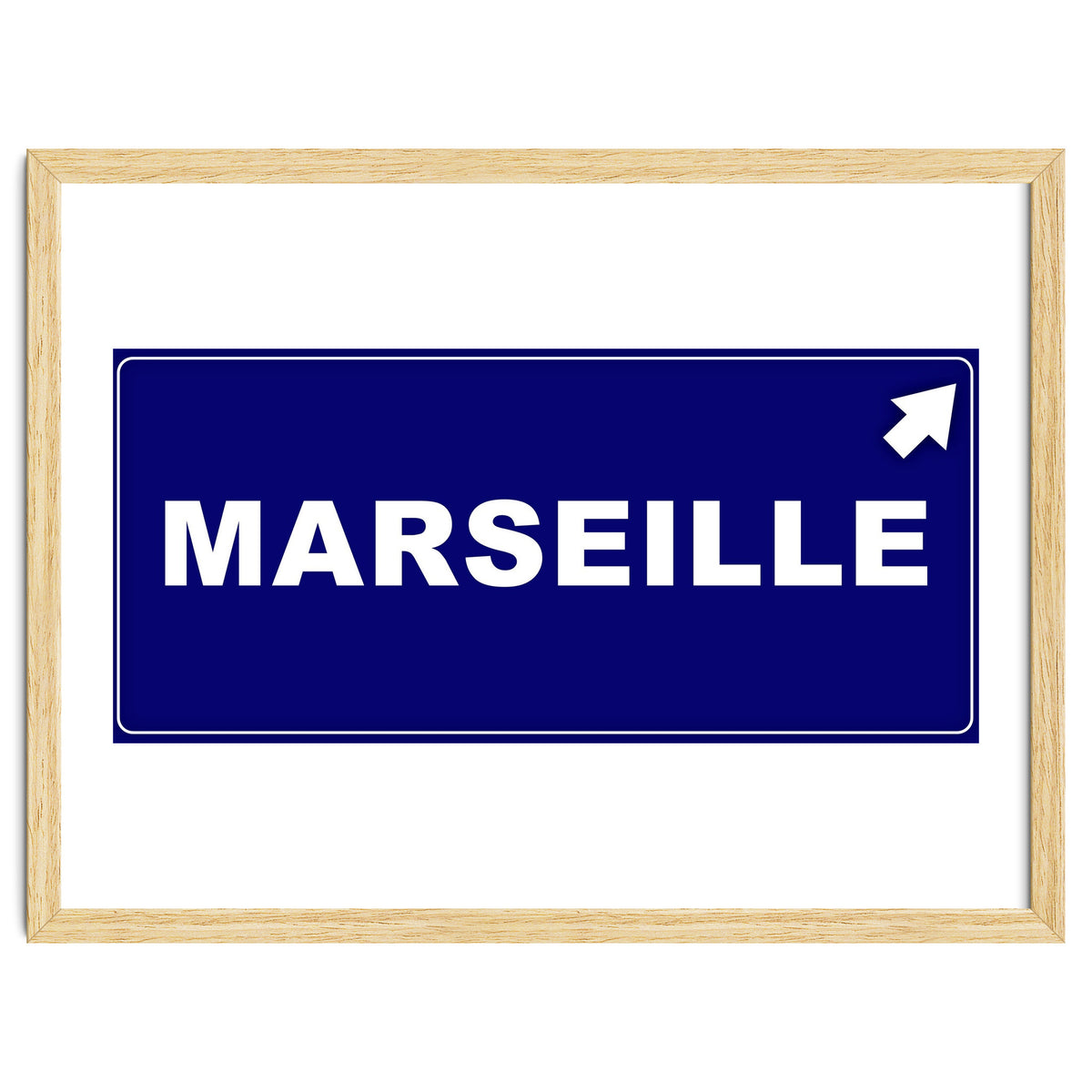 Let`s go to Marseille, France! Blue road sign