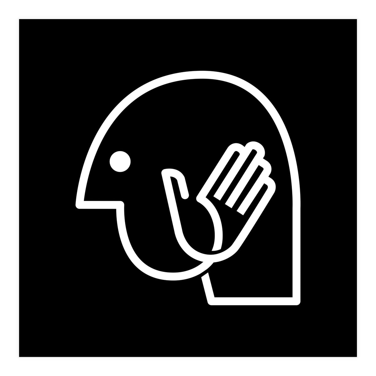 Head Hand_Black (Print Only)