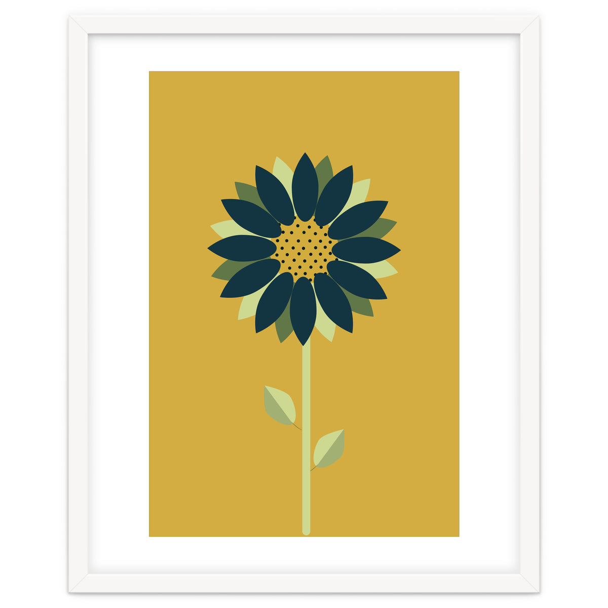 Scandinavian Folk Minimalist Flower Yellow Mustard