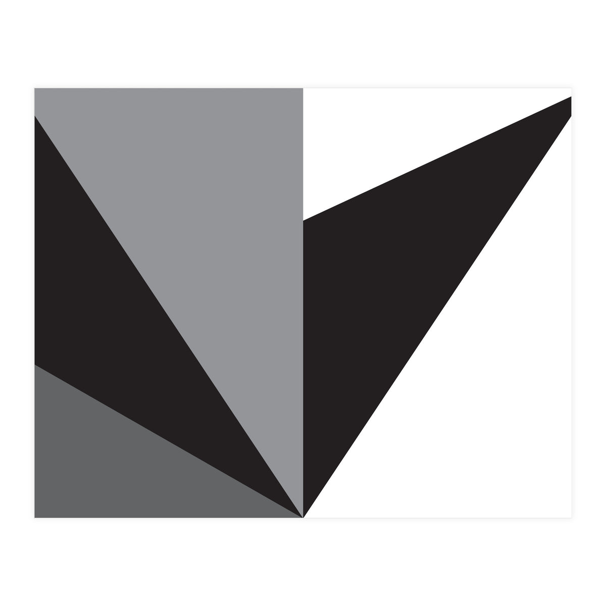 Geometric Shapes No. 76 - black, white & grey (Print Only)