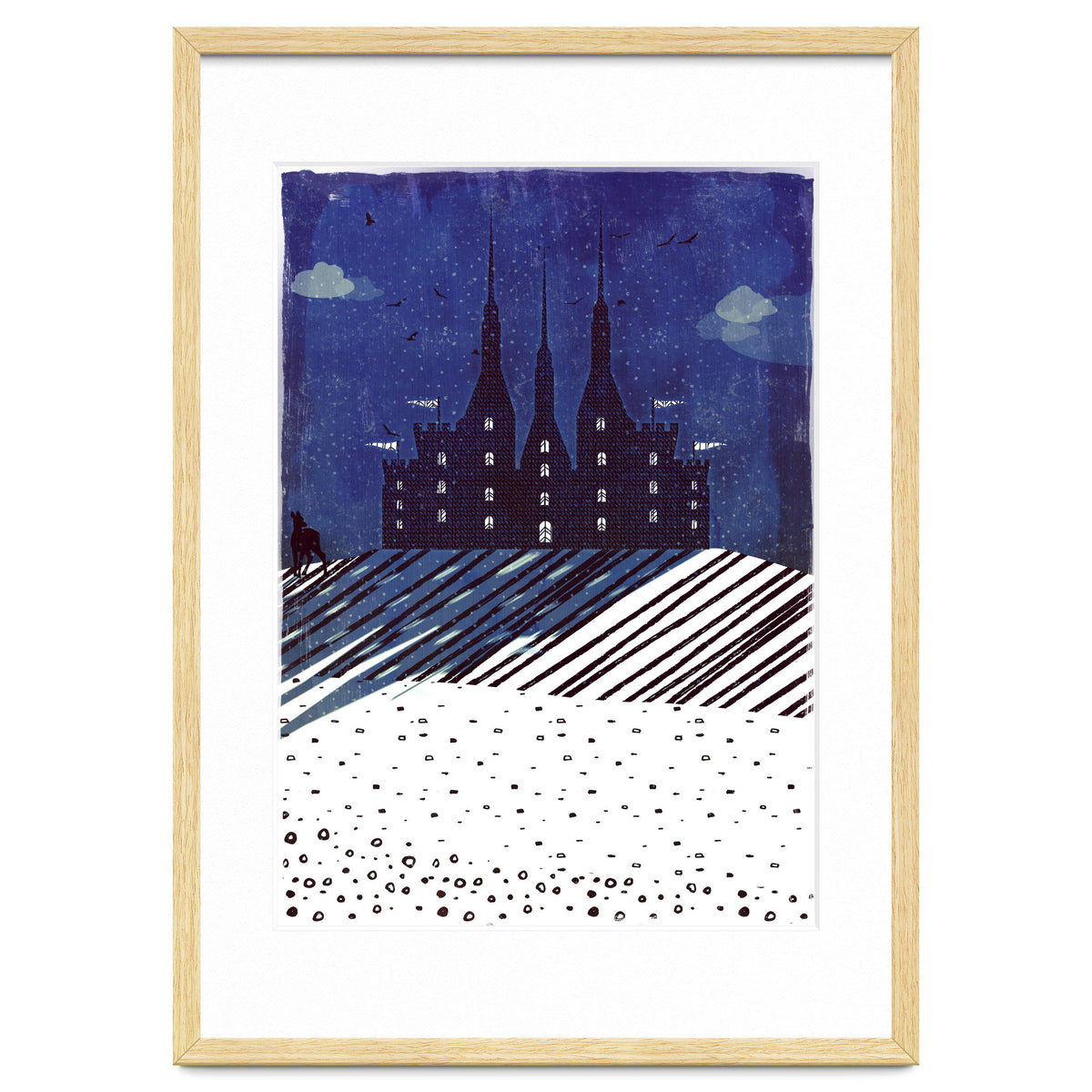 Castle on the hill at night