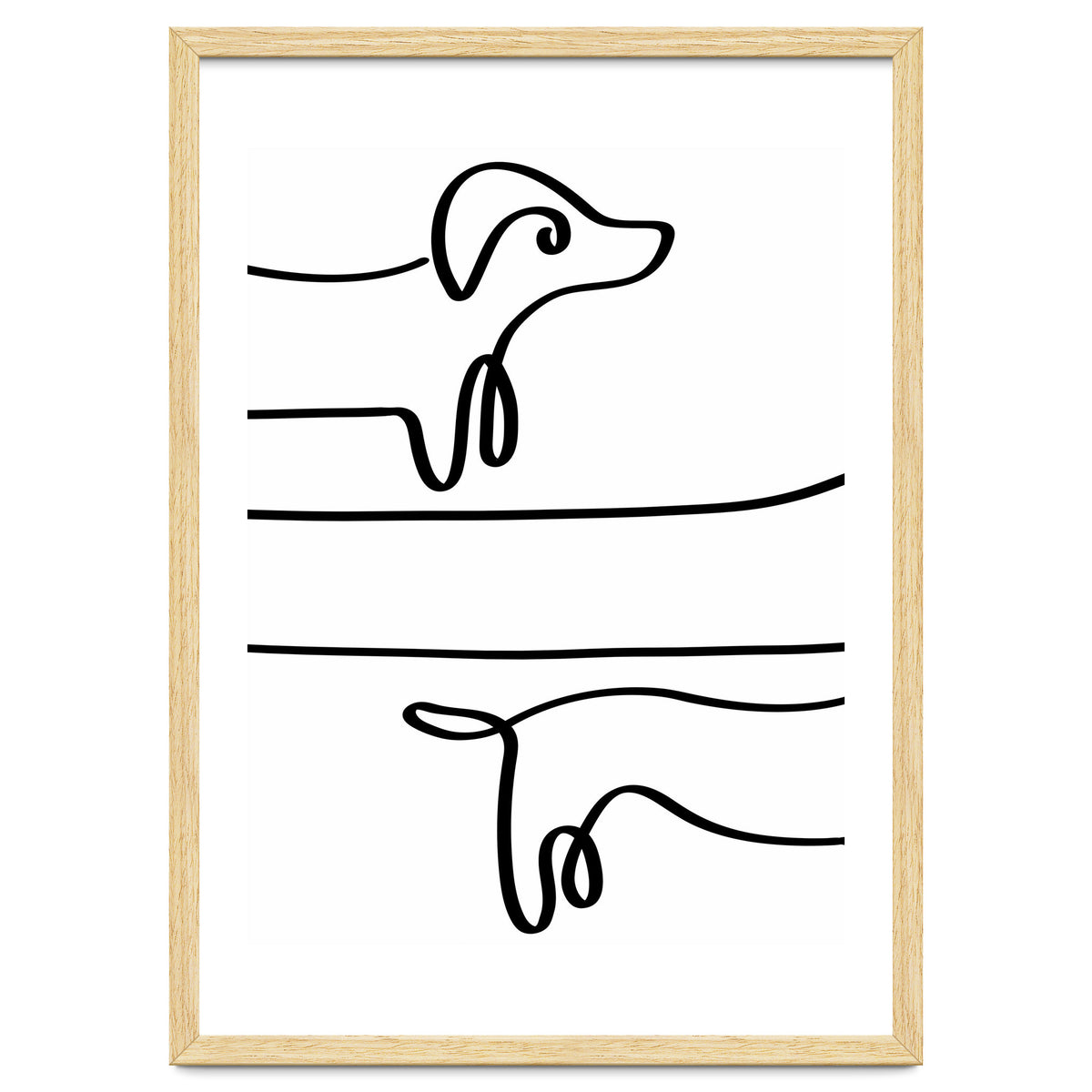 One Line Art Dachshund