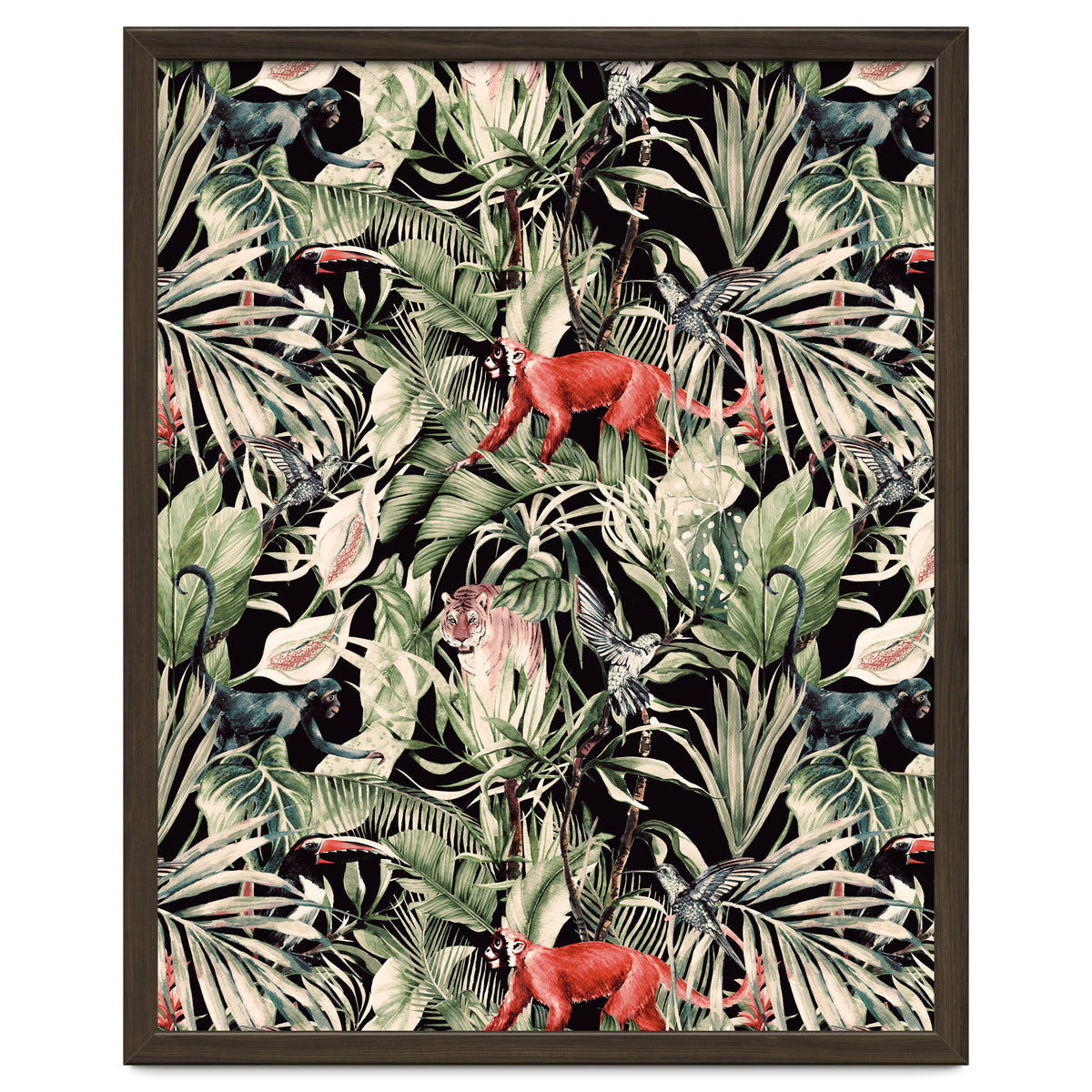 Animals In The Dark Of The Jungle