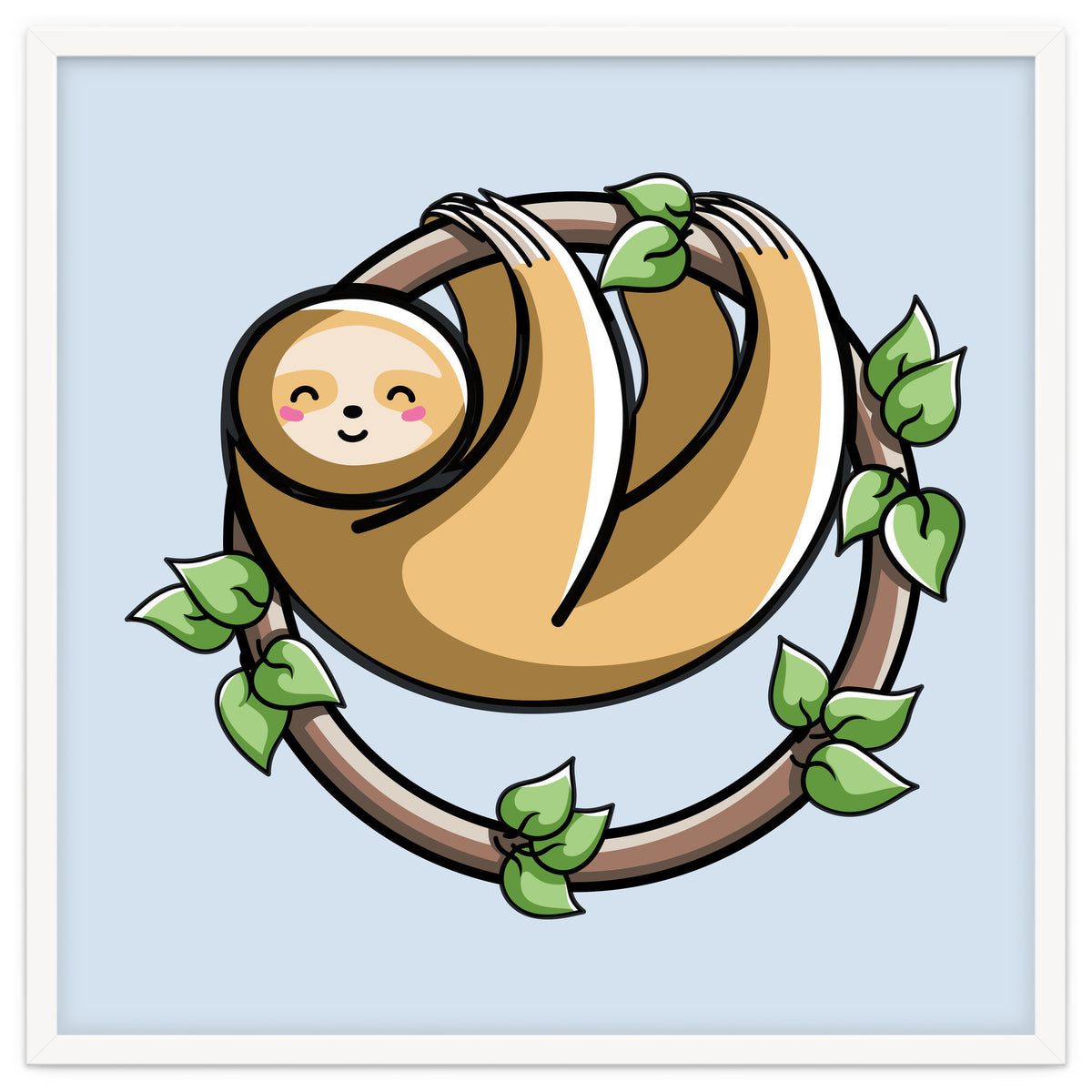 Kawaii Cute Sloth Circle