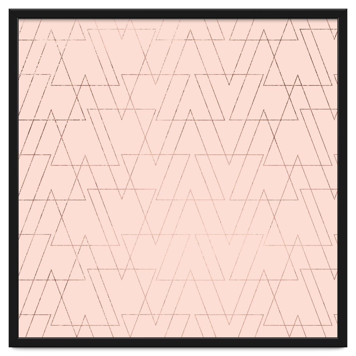 Modern Rose Gold Geometric Thin Triangles Blush Pink Abstract Pattern