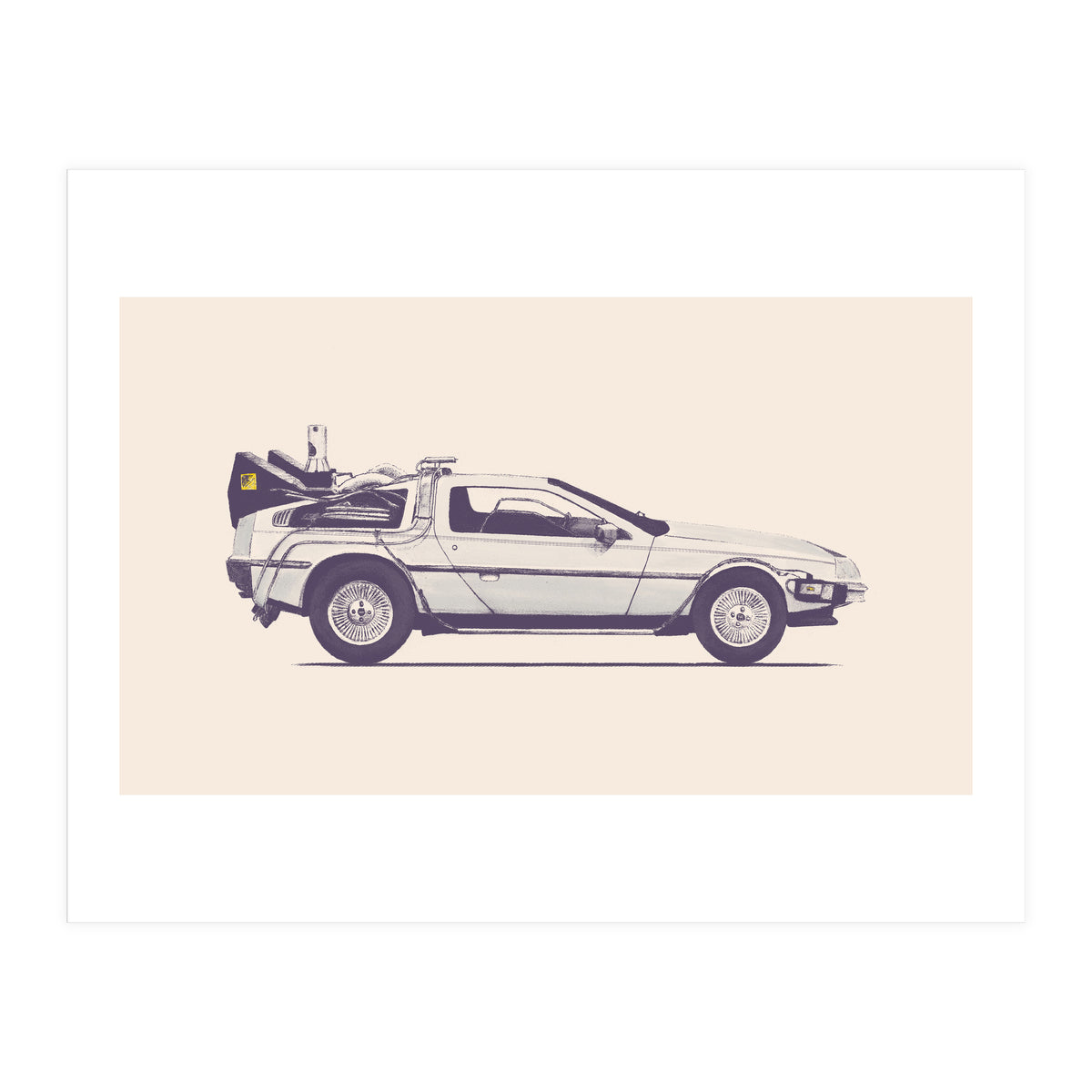 Delorean Back To The Future (Print Only)