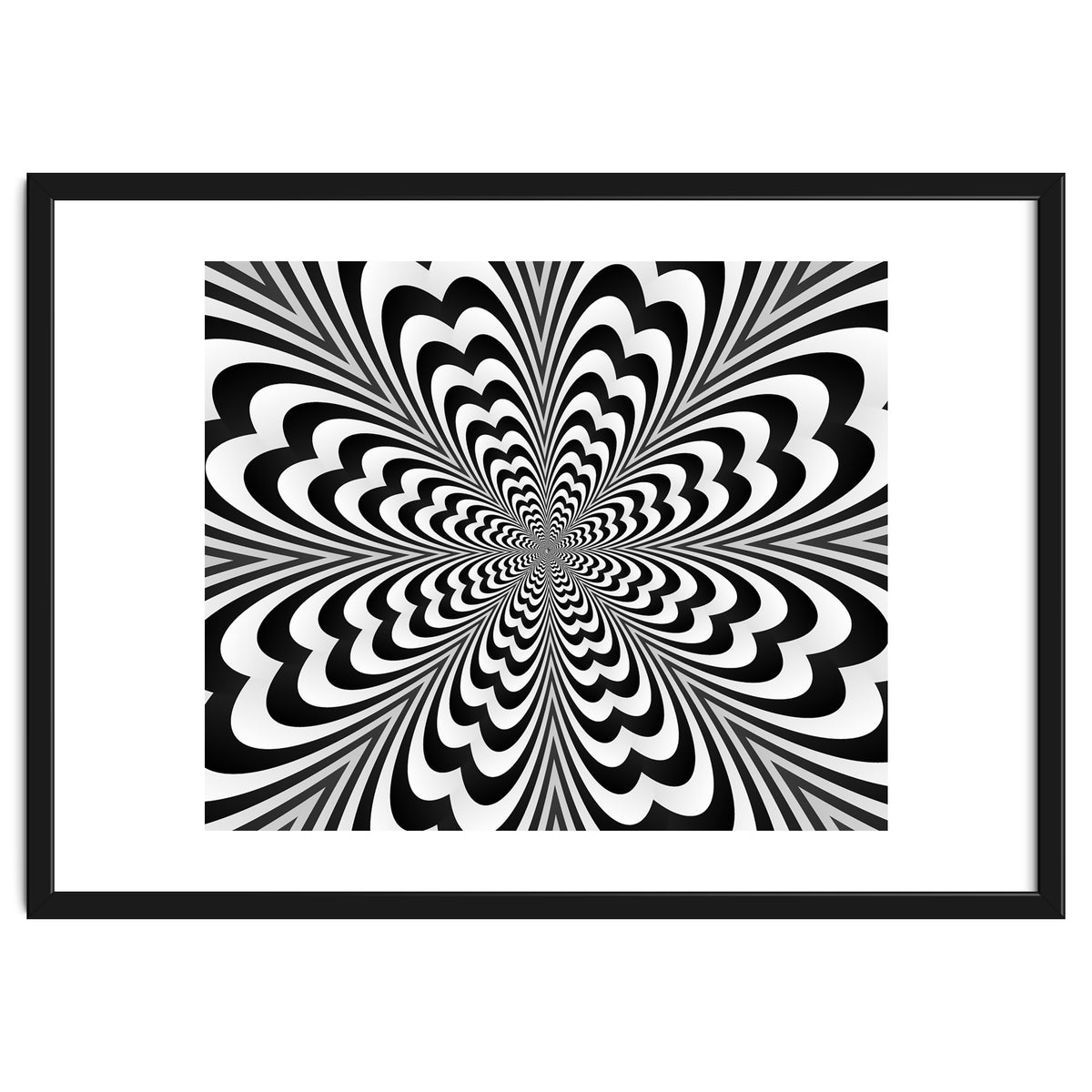 Abstract Spiral Black And White Optical Illusion