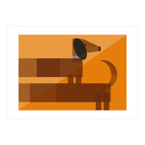 Mid Century Geometric Sausage Dog Dachshund (Print Only) thumbnail