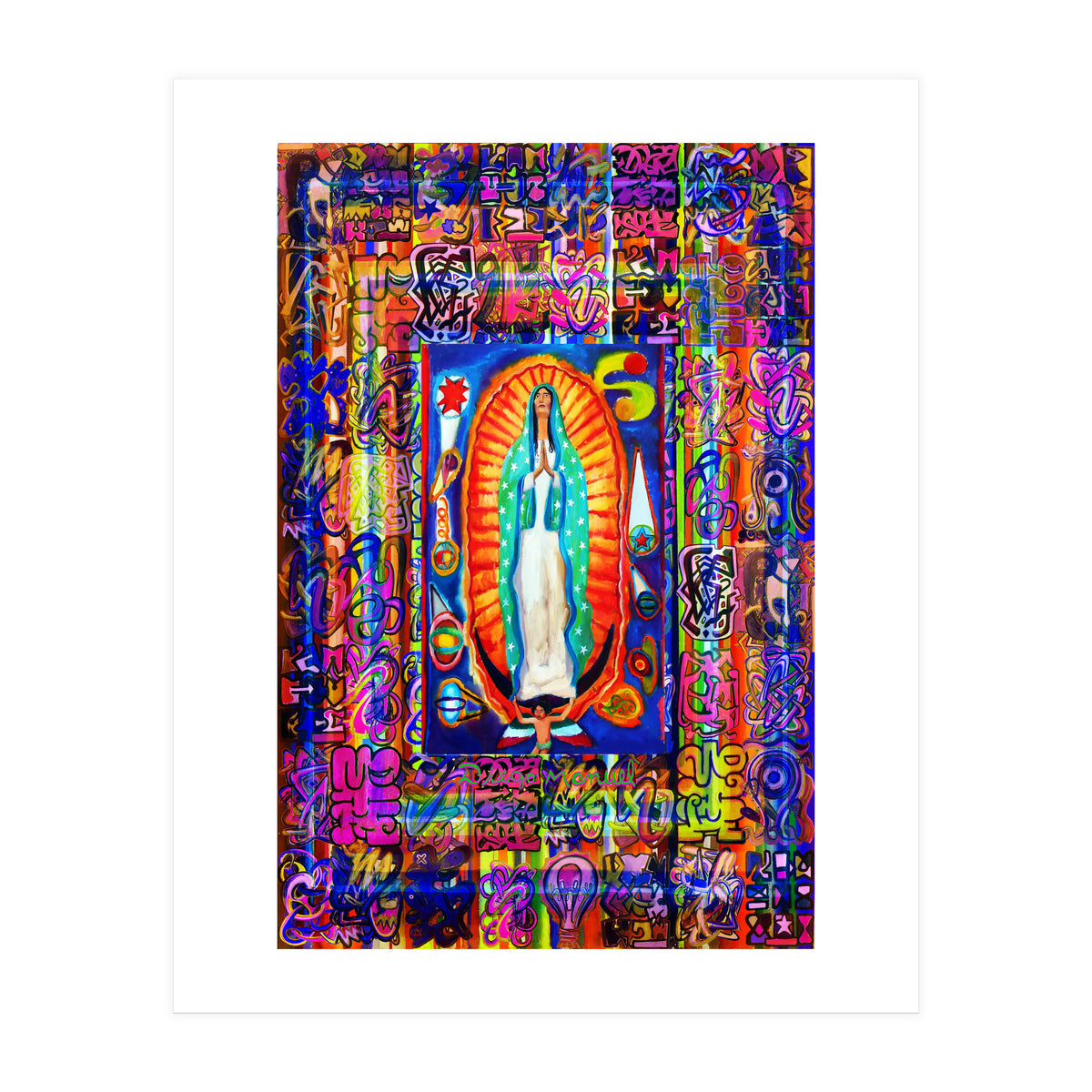 Graffiti Digital 2022 344 and Virgin of Guadalupe (Print Only)