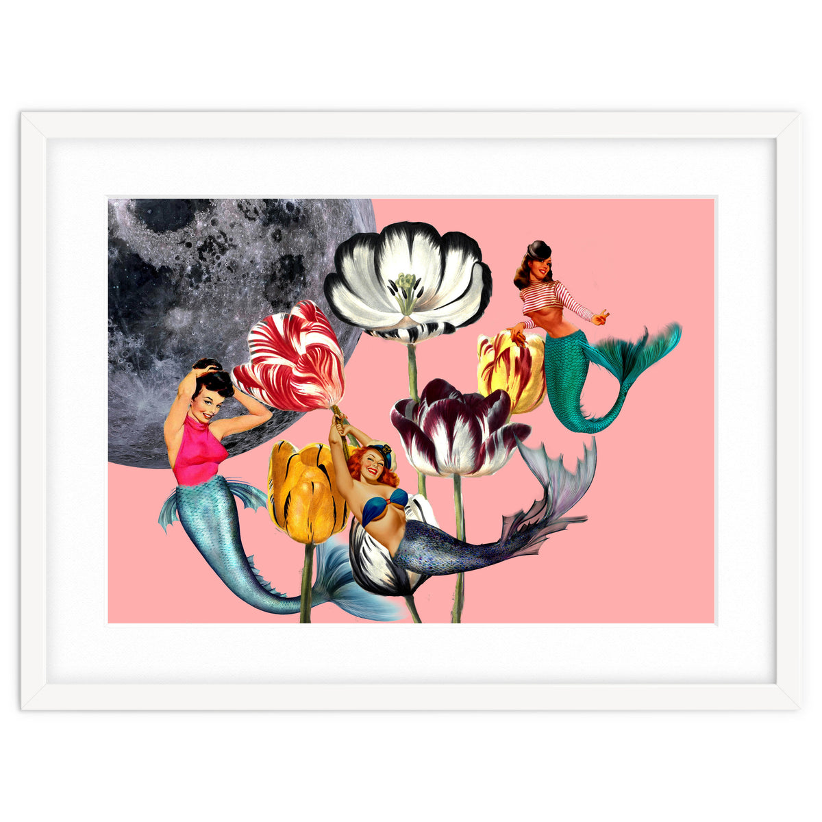 Mermaid Floral with moon