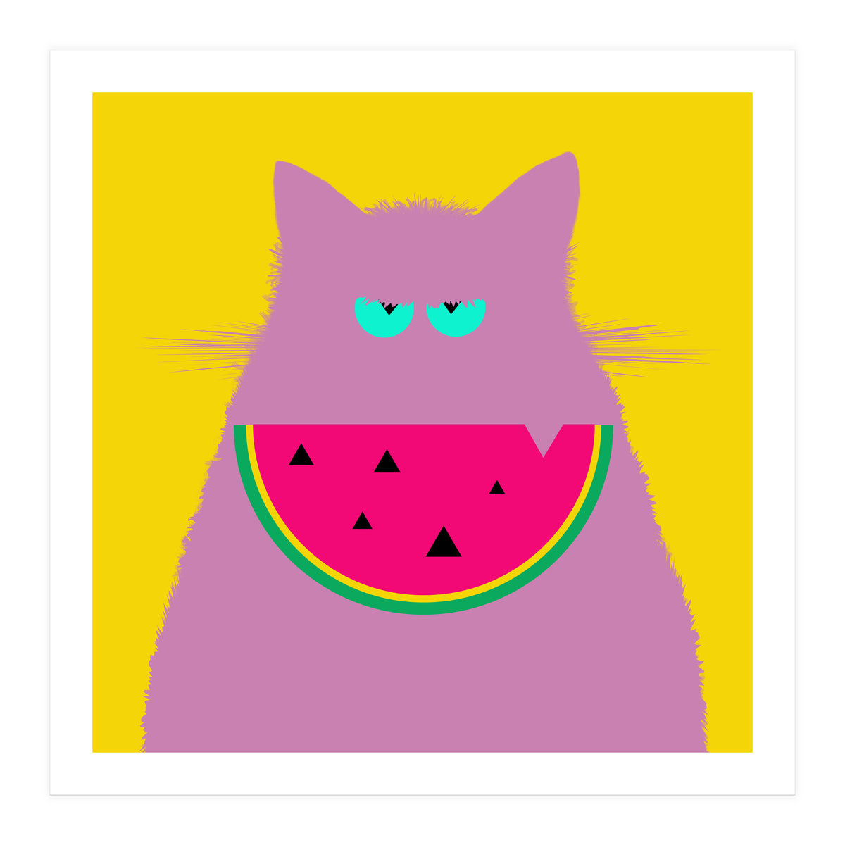 Watermelon Lilac Cat  (Print Only)