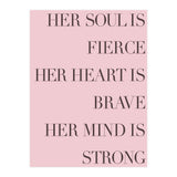 Fierce, Brave, Strong Female Empowerment Quote Pink (Print Only) thumbnail