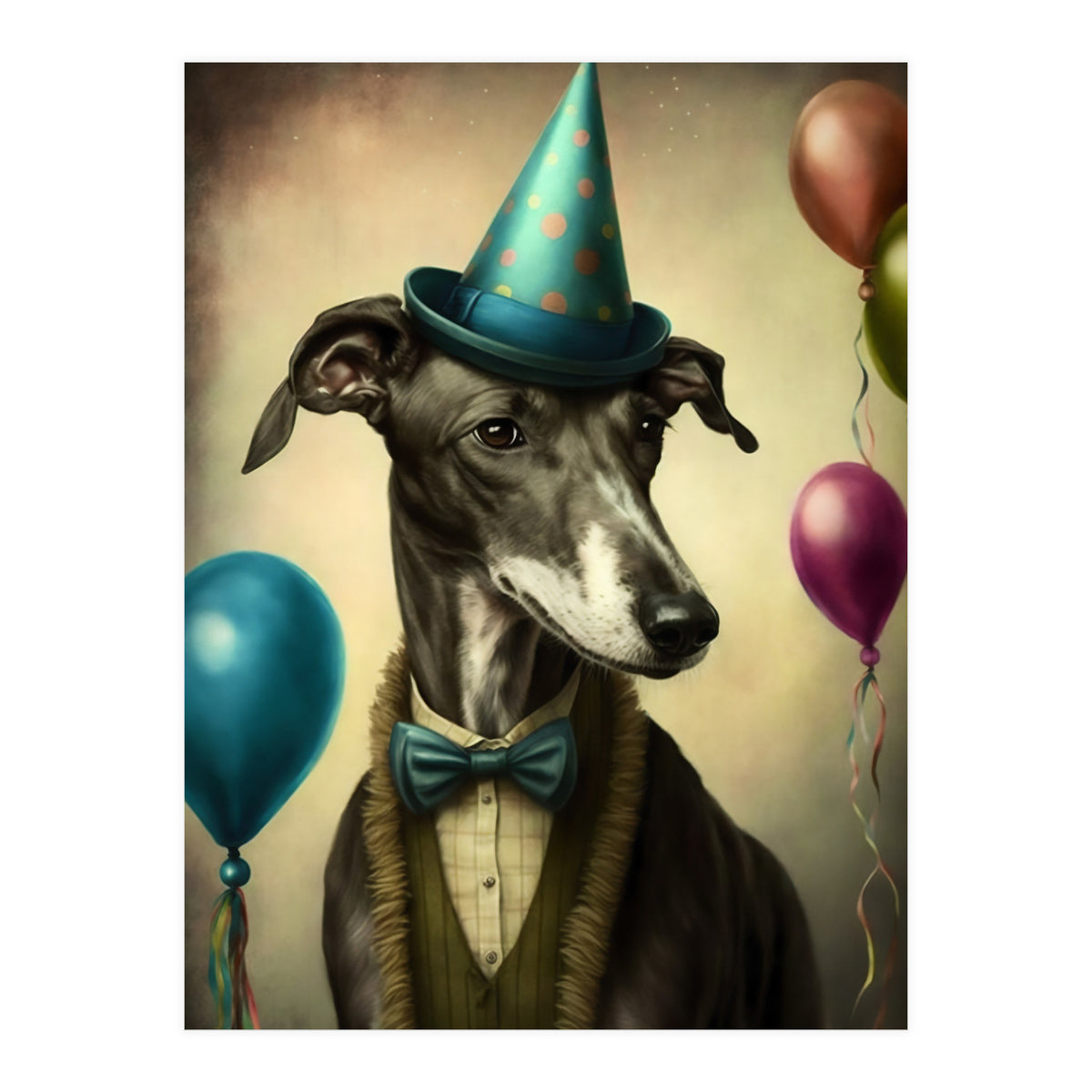 Greyhound At A Party (Print Only)