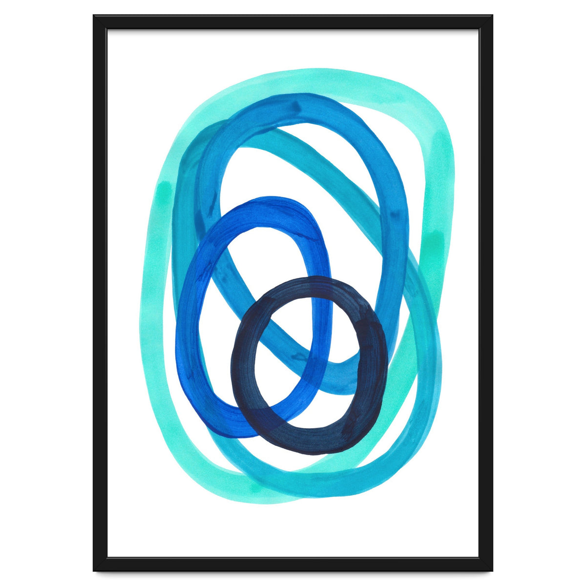 Marine Blues Blue Teal Turquoise Navy Blue Nesting Circles