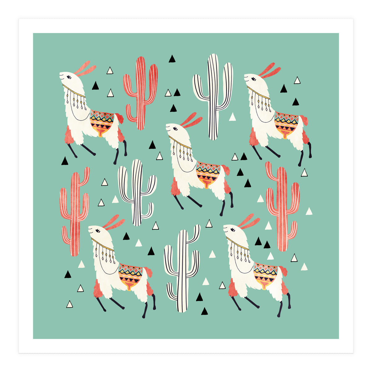 Llama In Green Desert (Print Only)