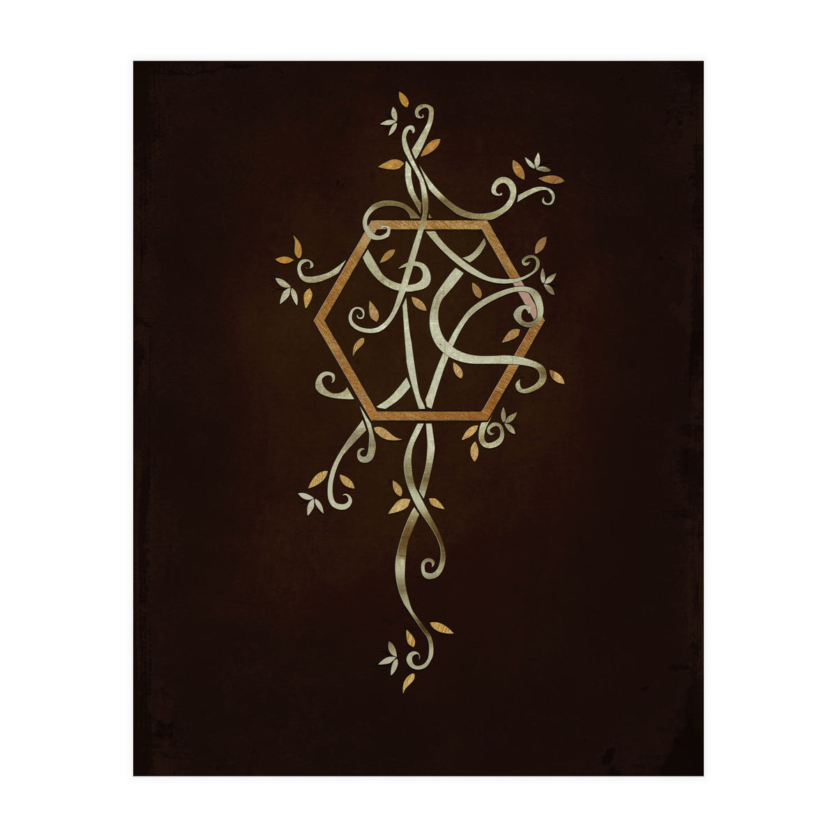 Flowering golden hexagon (Print Only)