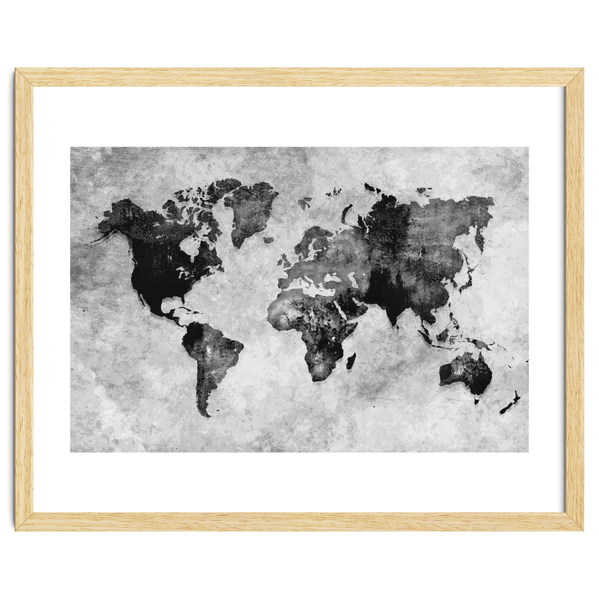 black and white world map