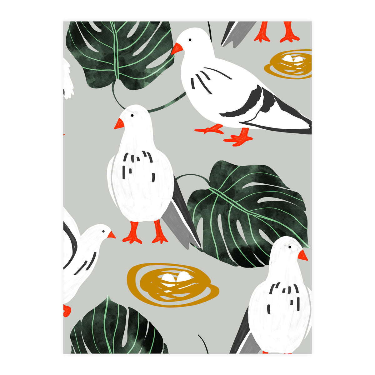 White Pigeons (Print Only)