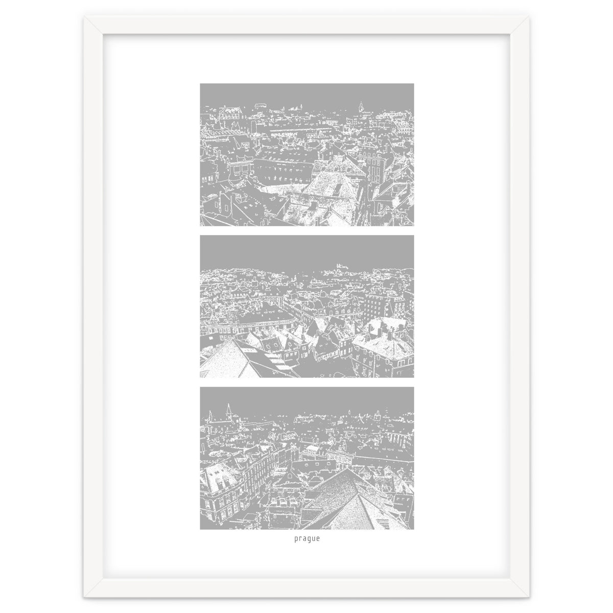 Prague print in grey