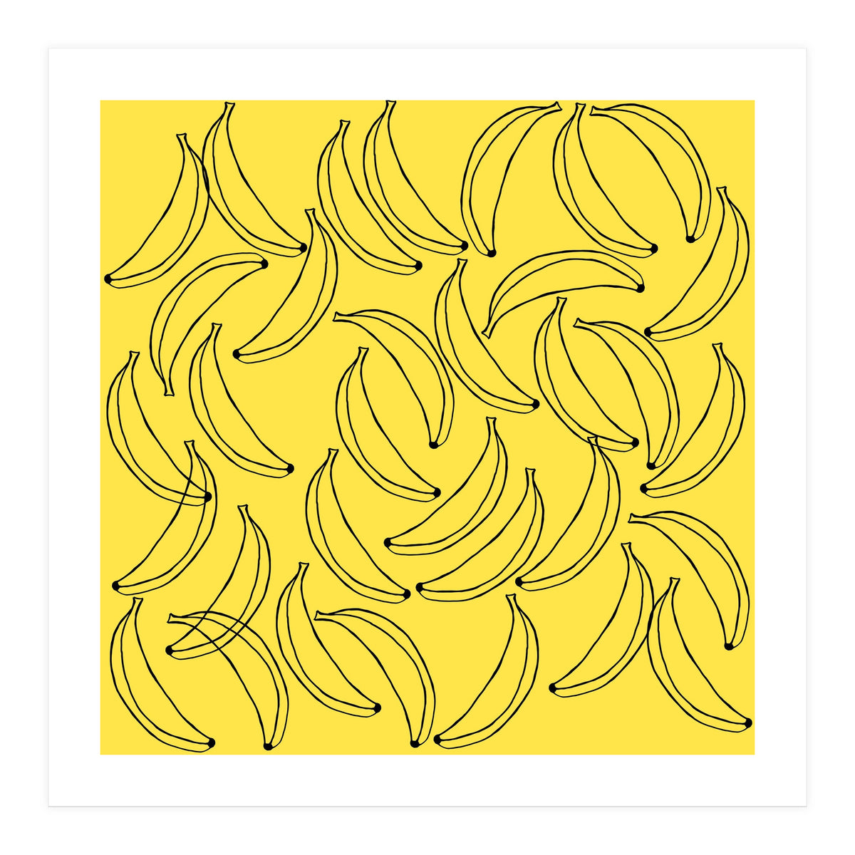 Bananas pattern on yellow background (Print Only)