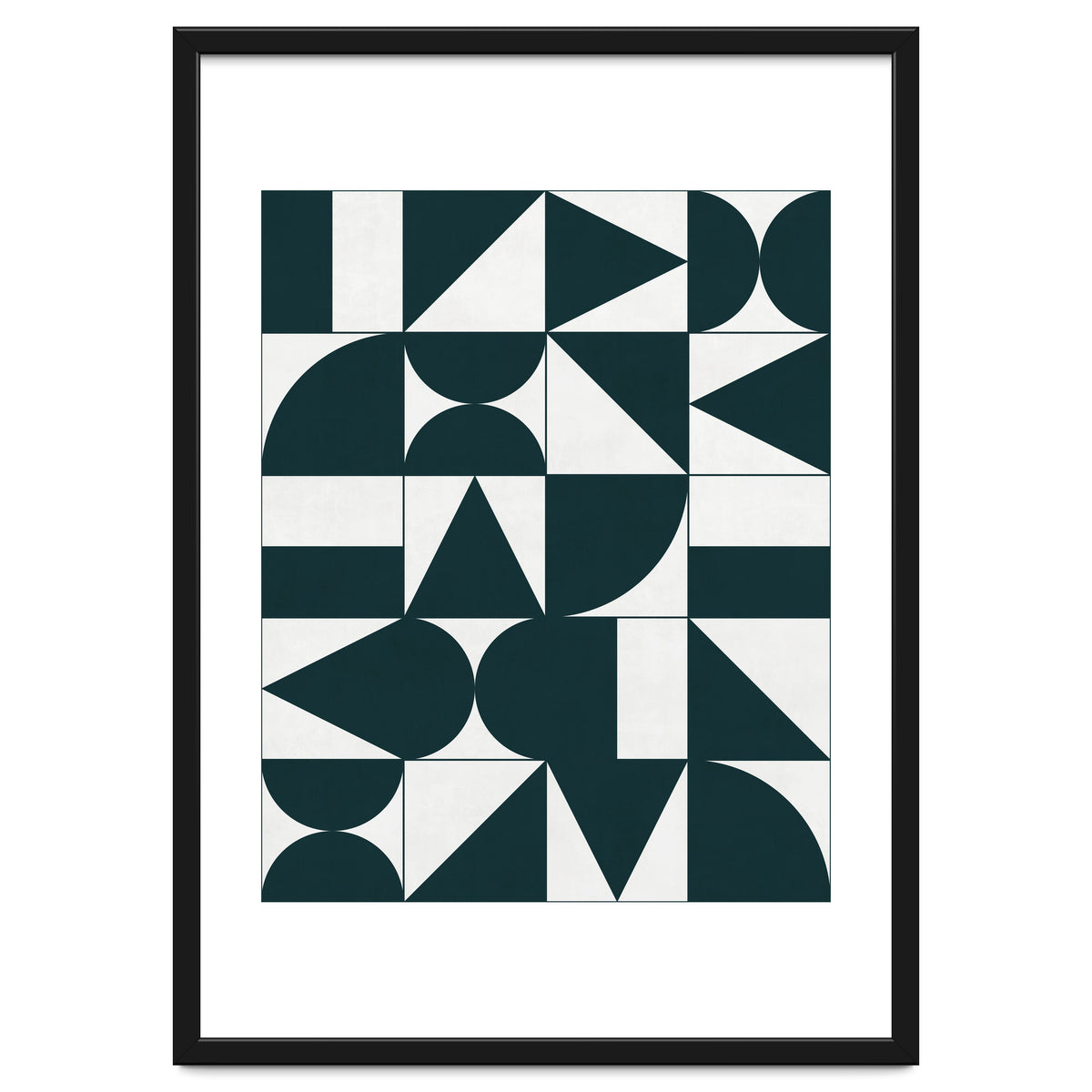 My Favorite Geometric Patterns No.17 - Green Tinted Navy Blue