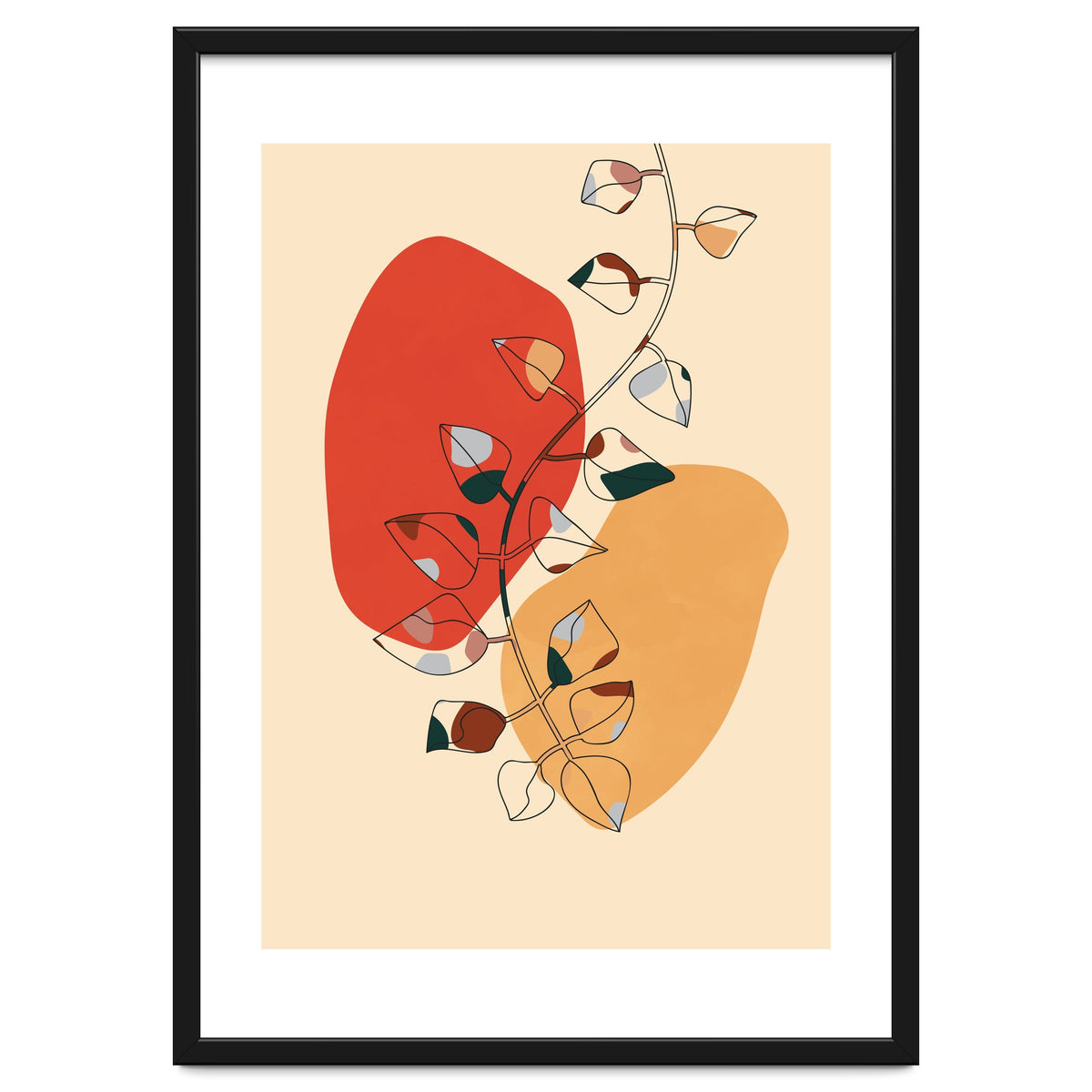 Scandi Modern Botanical Line Drawing