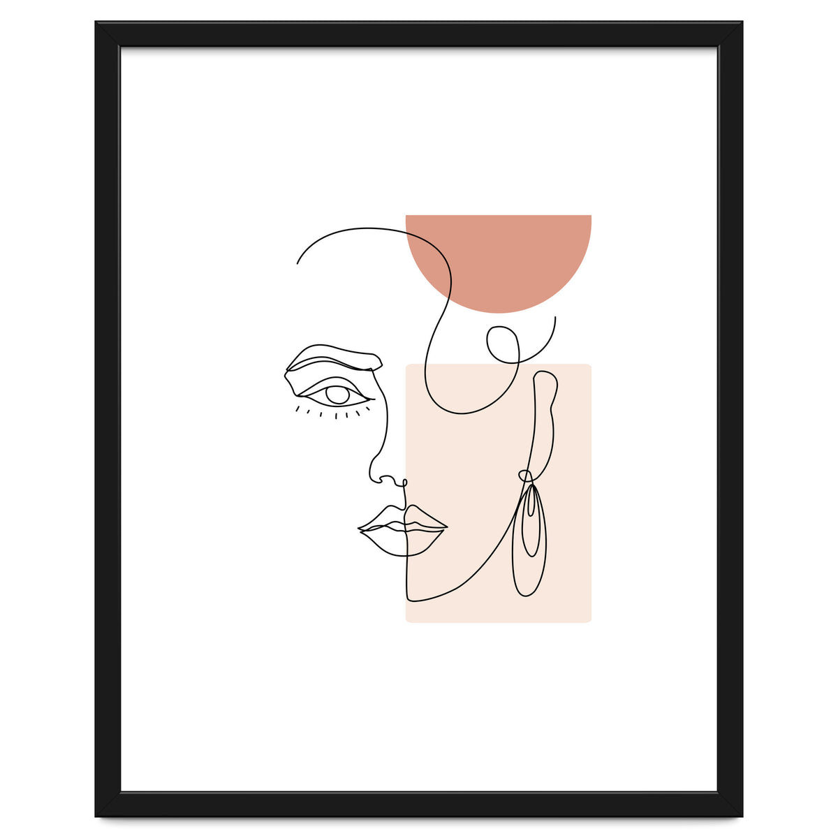 minimal woman face line art