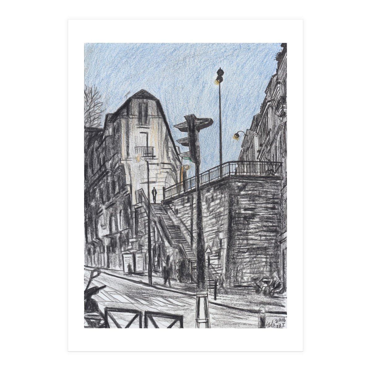 Cold afternoon on Artist Street in Paris (Print Only)