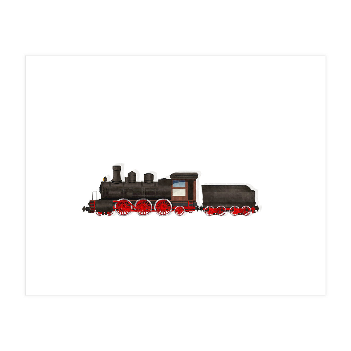 Watercolor Steam Train (Print Only)