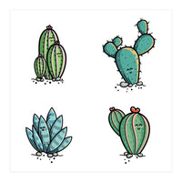 Kawaii Cute Cacti Desert Plants (Print Only)