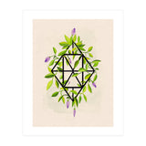 Geometric frame with leaves and flowers (Print Only) thumbnail