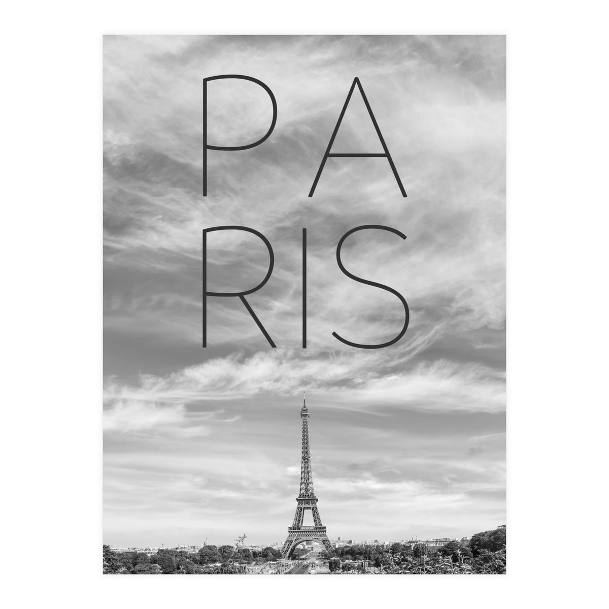 PARIS Eiffel Tower | Text & Skyline (Print Only)