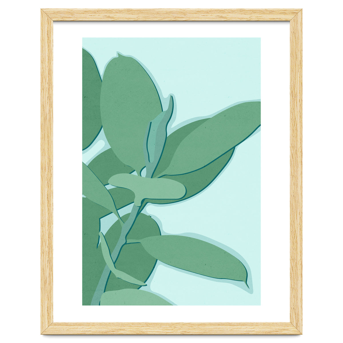 Minimal Rubber Tree Leaves - Greener Eden