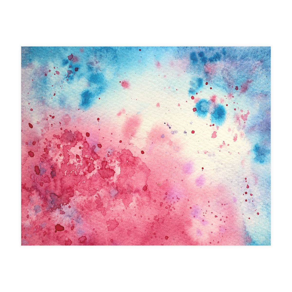 When pink meets blue || abstract watercolor (Print Only)