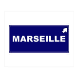 Let`s go to Marseille, France! Blue road sign (Print Only) thumbnail
