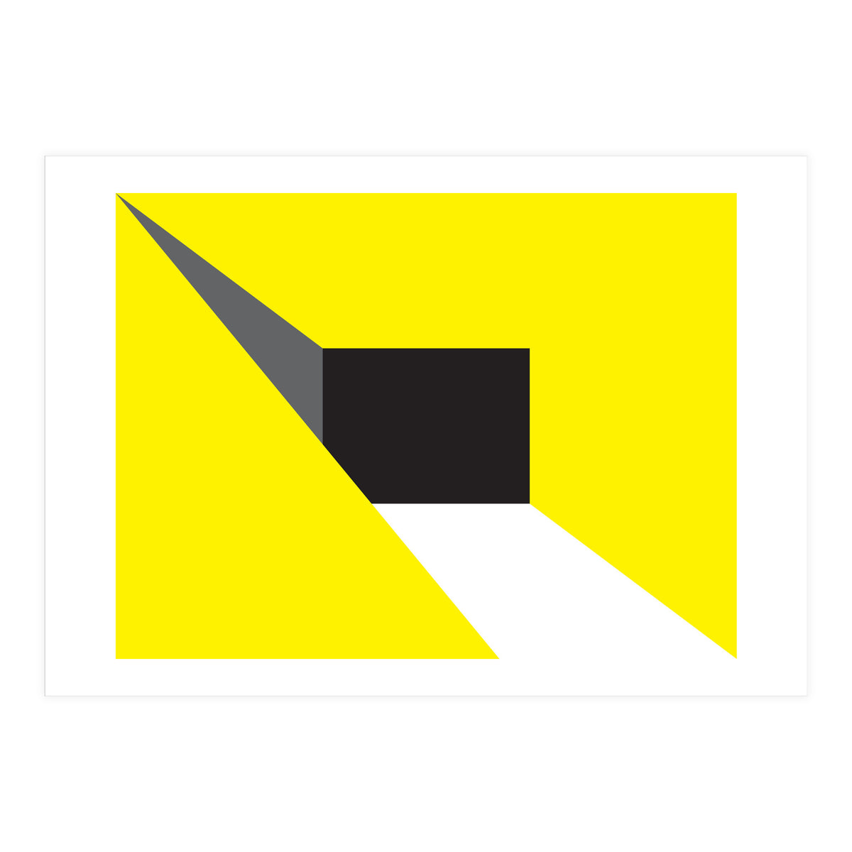 Geometric Shapes No. 20 - yellow, black & grey (Print Only)