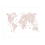 Typography World Map in Pink (Print Only) thumbnail