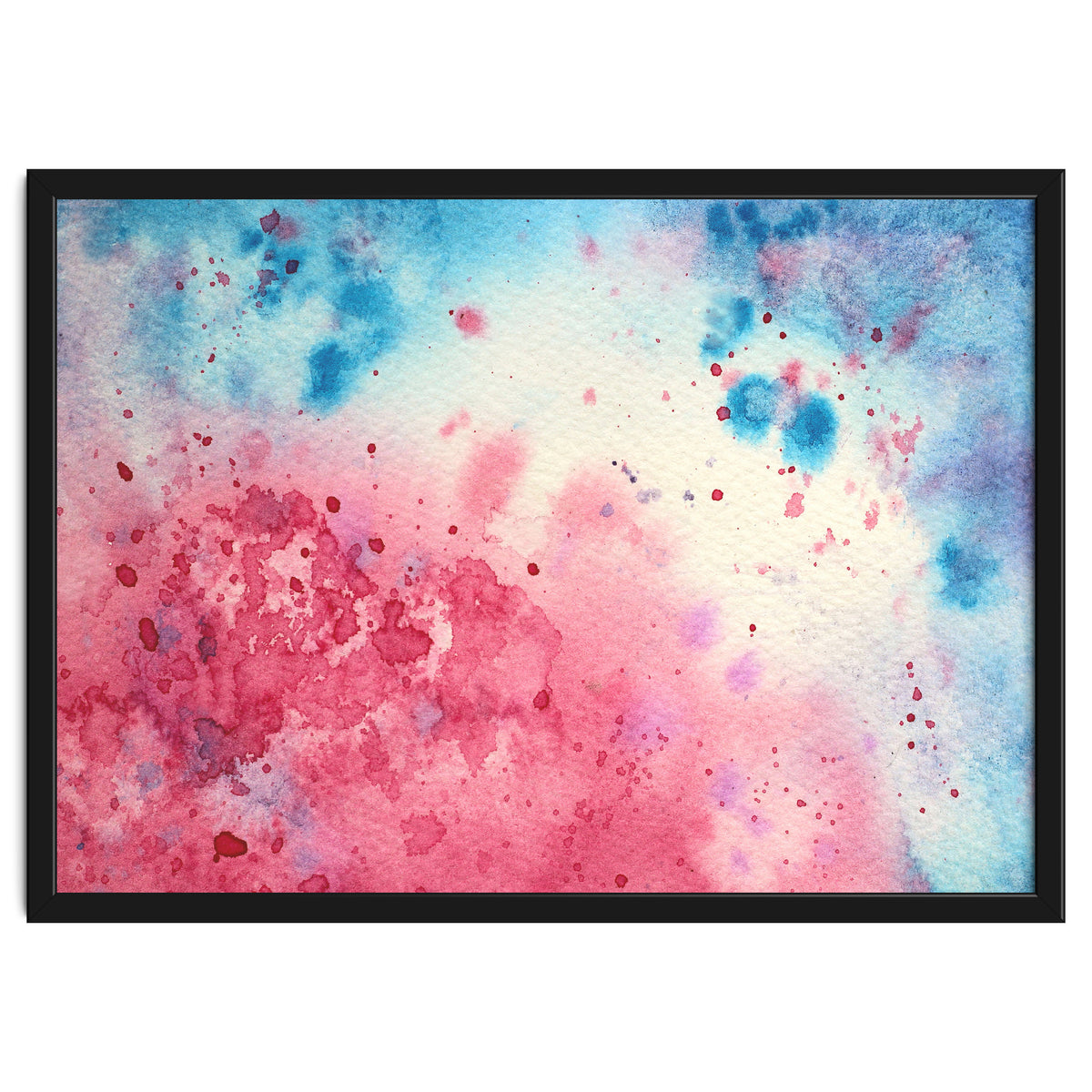 When pink meets blue || abstract watercolor